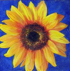 Sonnenblume mit Serviette und Easy Painting berarbeitet