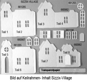 Bild auf Keilrahmen- Inhalt Sizzix-Village