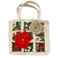  Poinsettia Patchwork Bag by Christine Emberson
