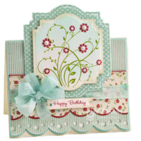  Aqua Blue Happy Birthday Card by Debbie Olson
