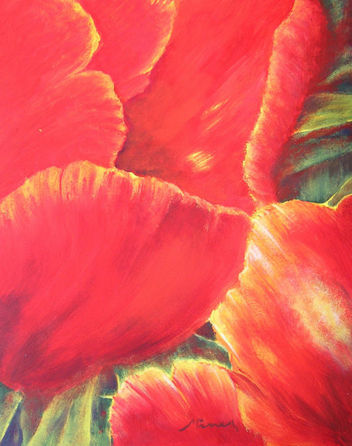 Tulpe 1 Acryl auf Malkarton 38x48cm