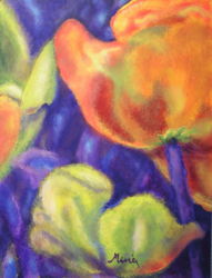 Tulpen 5. Acryl auf Malkarton 38x48 cm