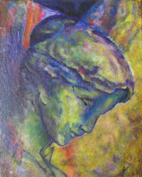 Engel 2. Spachtel+ Acryl auf Malkarton Firenze 40x50 cm